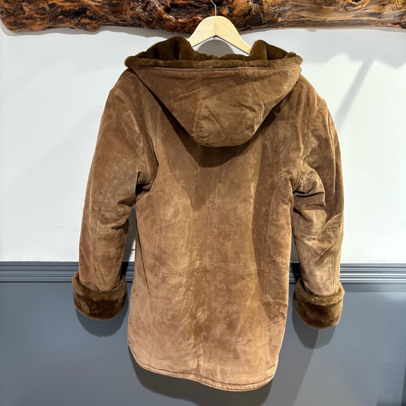 St. John's Bay Women’s Vintage Washable Suede Coat Faux Fur Lined Coat - Picture 9 of 14